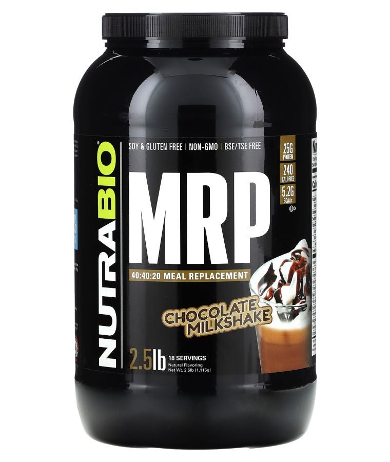 NutraBio MRP 40:40:20 Meal Replacement Chocolate Milkshake 2.5 lb (1115 g)