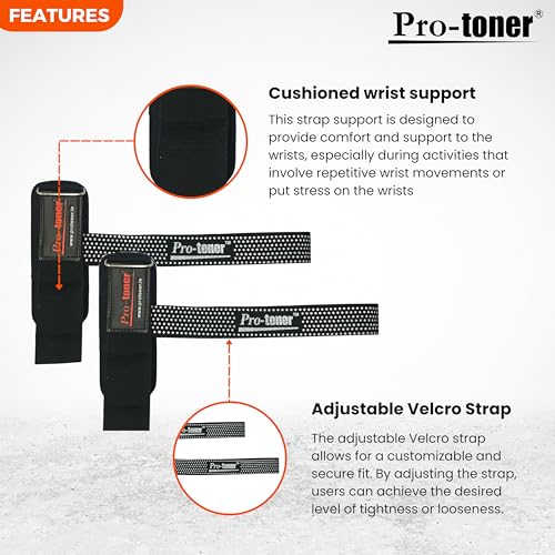 Protoner WTA-06 Weight Straps with Cushioned Wrist Support for Hand bar - Image 4