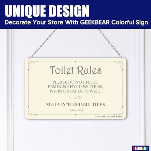 GEEKBEAR Do Not Flush Bathroom Sign (Classic) - Stylish Acrylic Design with Complete Hanging Package - Visible and Durable - Risk-Free Purchase Guarantee - Discontinued Soon - Image 3