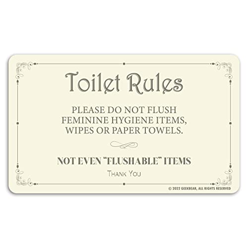 GEEKBEAR Do Not Flush Bathroom Sign (Classic) - Stylish Acrylic Design with Complete Hanging Package - Visible and Durable - Risk-Free Purchase Guarantee - Discontinued Soon - Image 1