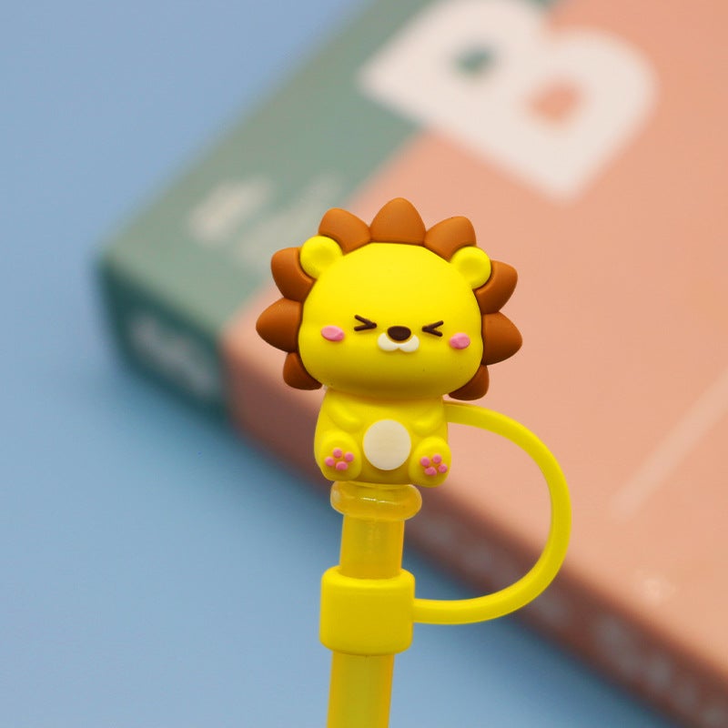 Soft Glue 7 8 10Mm Straw Cap Silicone Cute Cartoon Doll Straw Plug Pvc Stereo Dustproof Straw Cap - Image 1