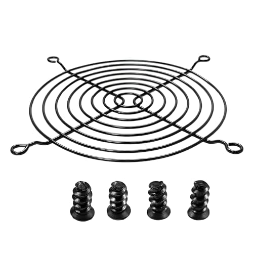 Nivithi 120mm Fan Grill,PC Fan Cover,Black PC Fan Grill Guard,Metal Slivery Black Replacement Screws,for PC Ventilator,2Pack. - Image 3