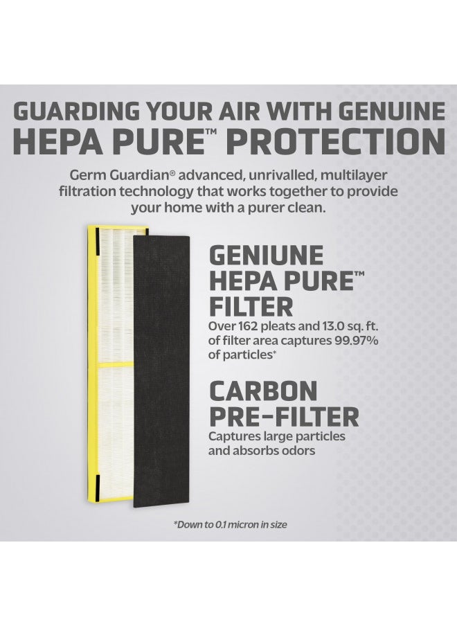 Germ Guardian FLT5000 True HEPA Genuine Air Purifier Replacement Filter C for GermGuardian AC5000E, AC5250PT, AC5300B, AC5350B, CDAP5500, and More