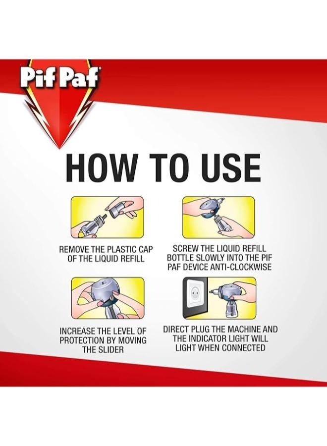 Pif Paf 2Pcs PIF PAF Mosquito Killer Peaceful Night Kit with Refill for 60 Nights 45 Ml - Image 5