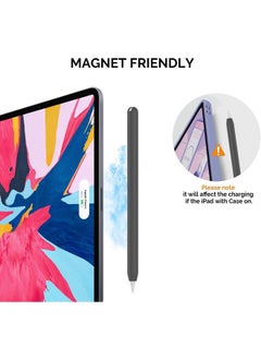 Ahastyle AhaStyle Silicone Case for Apple Pencil 2nd Generation & Apple Pencil Pro (2024) Sleeve Skin Ultra Thin Apple Pencil Protective Cover Compatible with Magnetic Charging and Double Tap (Black, Blue)  - Image 3