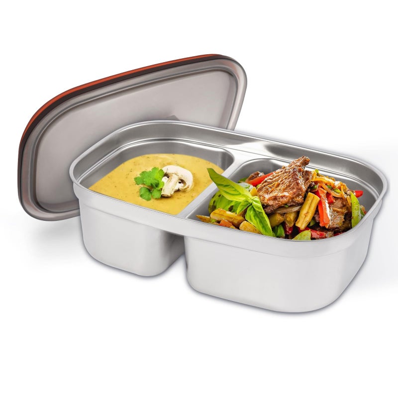 NestDin 1.5L Electric Lunch Box Inner Container with Lid, Compatible 1.5L, Dual Compartments Food Container Replacement, Dishwasher Safe - Image 1