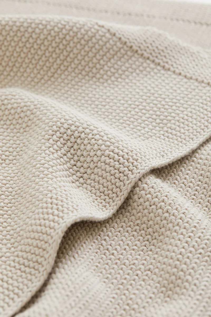 اتش اند ام Moss-stitched cotton blanket