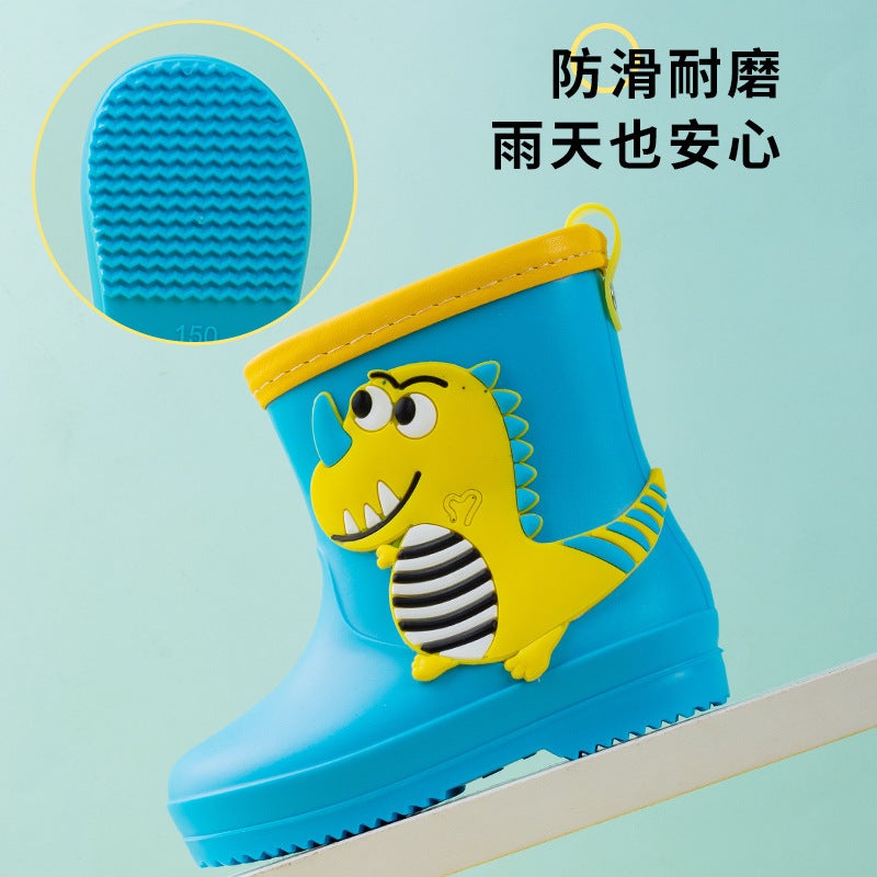 New Little Dinosaur Cartoon Pvc Children'S Lightweight Rain Boots Waterproof Men'S And Women'S Water Rubber Shoes Non-Slip Comfortable Rain Boots - Image 4