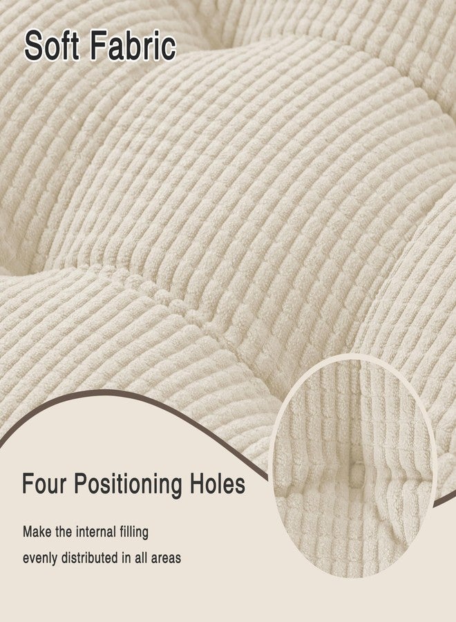 OVOV Kitchen Chair Cushions, Tufted Non-Slip Dining Chair Cushions Set of 4 Made of Soft Fabric with Ties, 17"X16"X3" (Beige) - Image 4