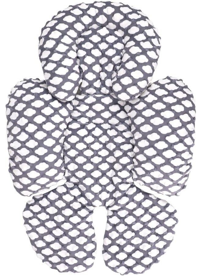 KAKIBLIN Infant Car Seat Insert, Baby Carseat Head & Body Support for Newborn, 2-in-1 Reversible Baby Car Seat Cushion, Soft Stroller Cushion Insert for Car Seats, Bouncer, Strollers, Swing (Cloud) - Image 1