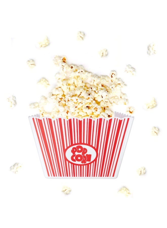 Hedume Hedume 6 Pack PoPiecesorn Containers  Plastic Movie Theater Style PoPiecesorn Container Set  Red And White Striped Classic PoPiecesorn Boxes For Movie Night  Reusable  Square  9  X 9  X 6  - Image 2