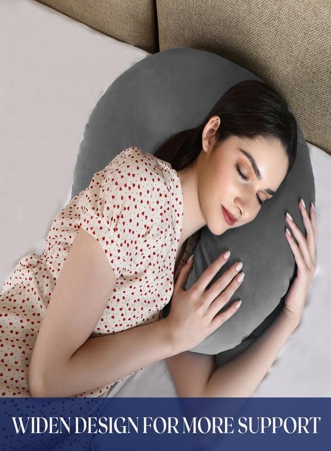 Dormyo Breast Feeding Pillow for New Born Baby - Nursing Pillow for Breastfeeding - Multifunction Pillow with Water Resistant Velvet Cover Filled with 1Kg Microfibre Grey (22" x 21.5") - Image 4