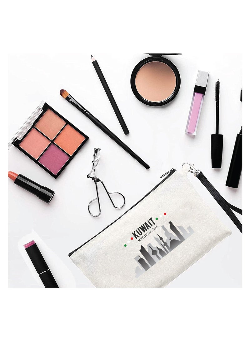 PRINTSHOP4ME Kuwait National Day with Cosmetic Bag - Makeup Bag - Gift for Any Kuwaiti - Cosmetic Pouch - Celebrate with Kuwaiti Skyline Design Makeup Pouch - Image 2