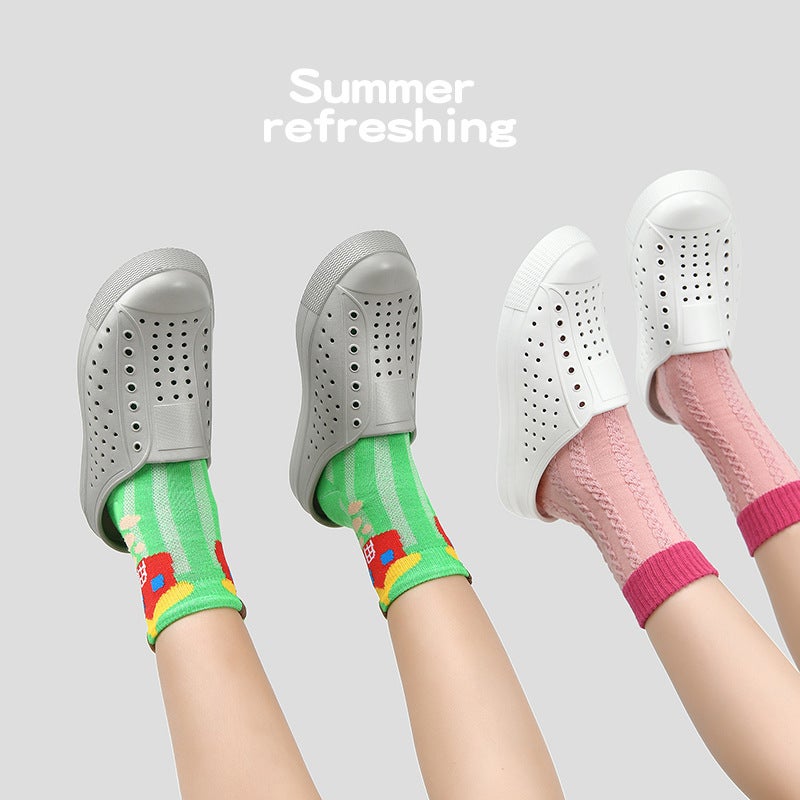 Summer Children'S Clogs For Boys And Girls Half-Slip Non-Slip Waterproof Hollow Lightweight Parent-Child Sandals Beach Shoes - Image 5