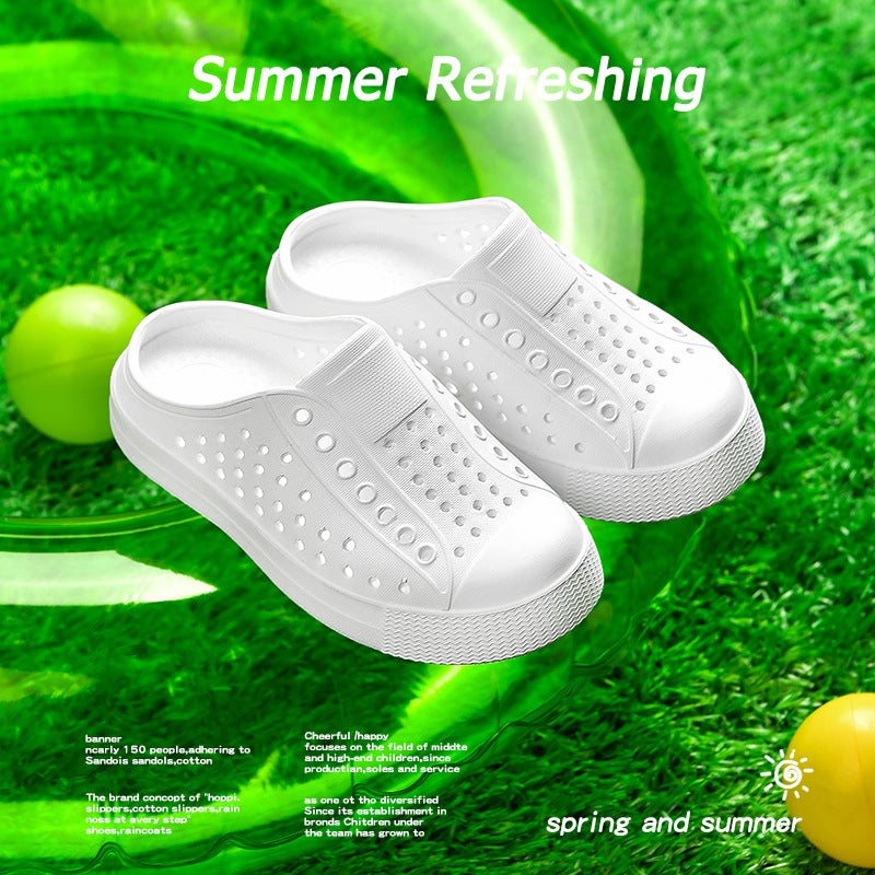 Summer Children'S Clogs For Boys And Girls Half-Slip Non-Slip Waterproof Hollow Lightweight Parent-Child Sandals Beach Shoes - Image 2