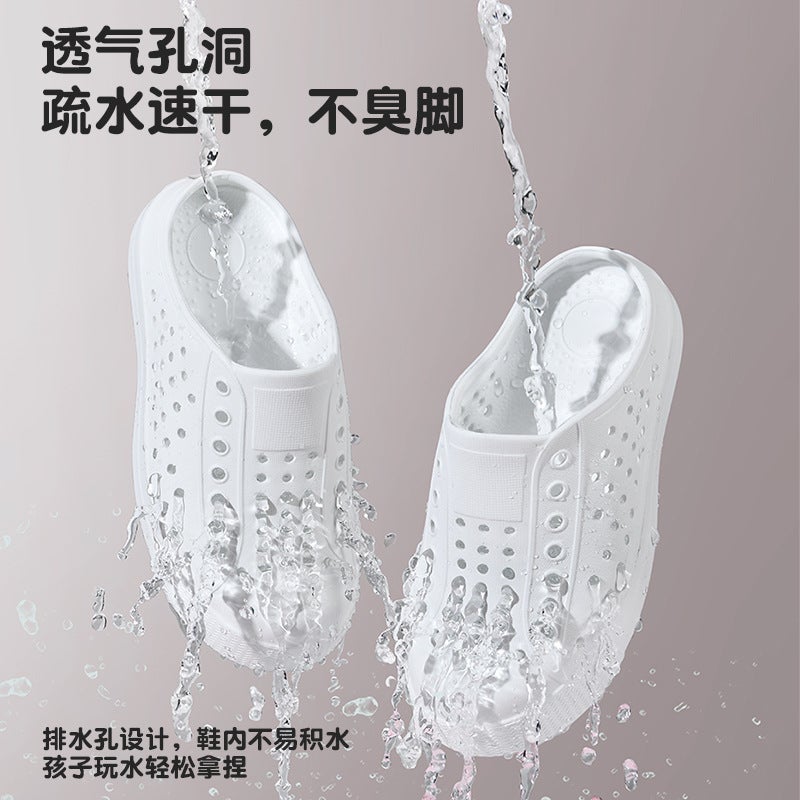 Summer Children'S Clogs For Boys And Girls Half-Slip Non-Slip Waterproof Hollow Lightweight Parent-Child Sandals Beach Shoes - Image 3