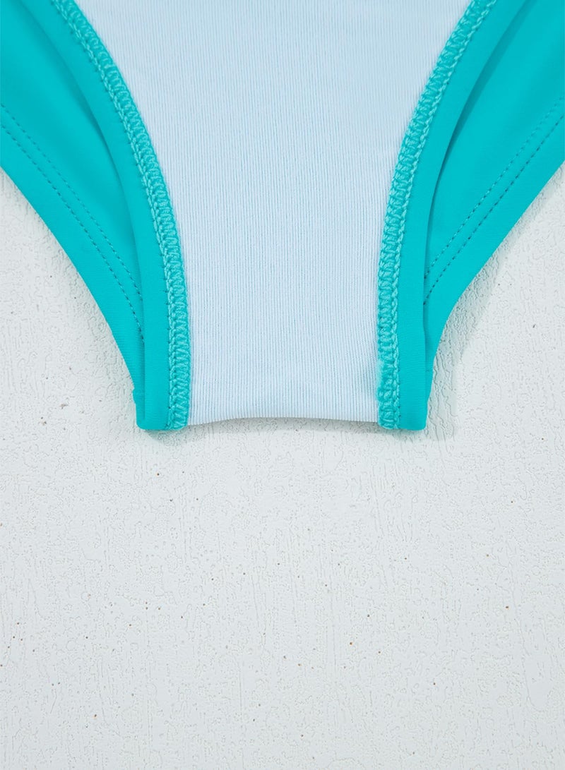 blibean Tween Girls Swimsuit Colorblock Teen Bikini Sets Big Kids 2 Piece Bathing Suits Junior Cute Swimwear Sporty Swimming Suit 2026 Traje BaÃ±o NiÃ±as Size 8-9 Year Old Turquoise - Image 5