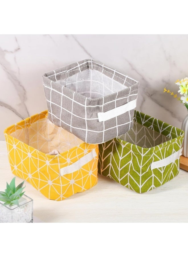 Set of 6 Foldable Fabric Storage Bins Organizer with Handles, Small Rectangular Cube Storage Box, Multipurpose Collapsible Storage Bin, Cosmetic Storage, Toiletry Storage, Office Supplies Organization, Small Kids Toys, Socks or Accessories in Drawers (Multicolor)  - Image 2