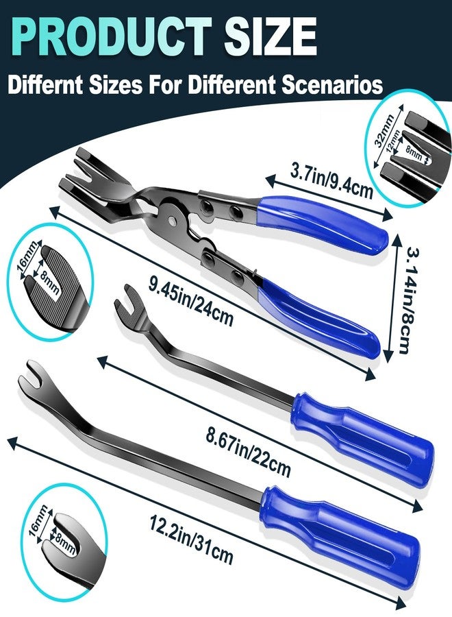KEZE 3+4 Pcs Auto Clip Pliers Set and Fastener Remover,Car Trim Rivet Removal Pry Tool Repair Kit with Storage Bag for Automotive Door Panel,Upholstery,Plastic Fasteners - Image 2