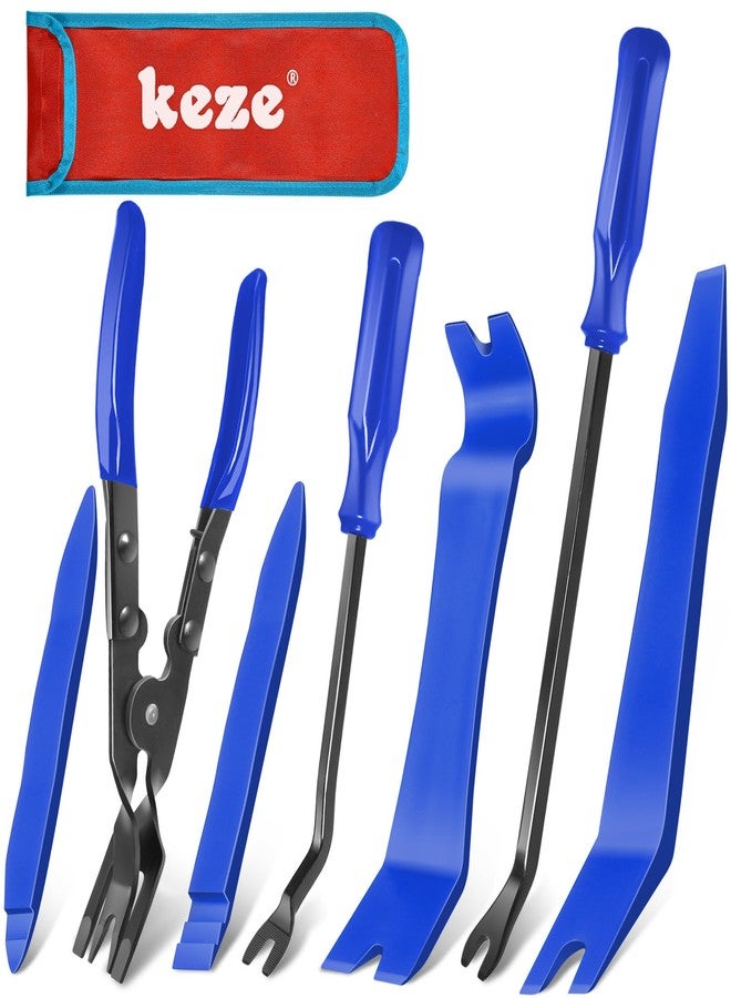KEZE 3+4 Pcs Auto Clip Pliers Set and Fastener Remover,Car Trim Rivet Removal Pry Tool Repair Kit with Storage Bag for Automotive Door Panel,Upholstery,Plastic Fasteners - Image 1