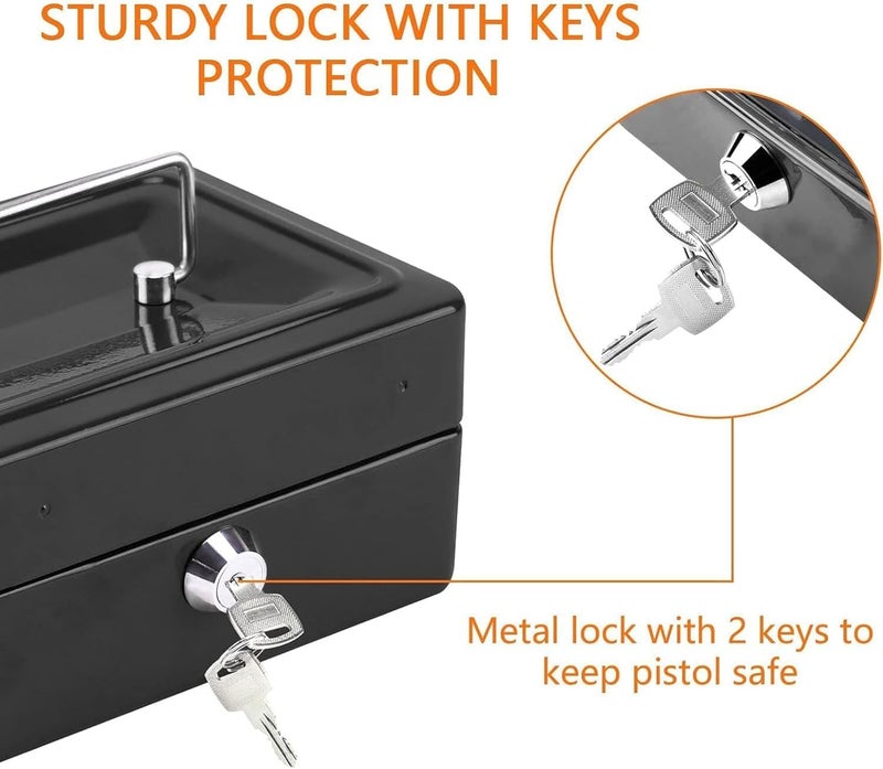 MAX-EMA GLOBAL MaxEMA Metal Cash Box With Lock & Keys Red  25x20x9cm Steel Register With Tray Durable Portable Money Box Safe For Bills Jewelry Organizer  Coins Phones Travel Lock Safe Box Piggy Bank Locker - Image 5