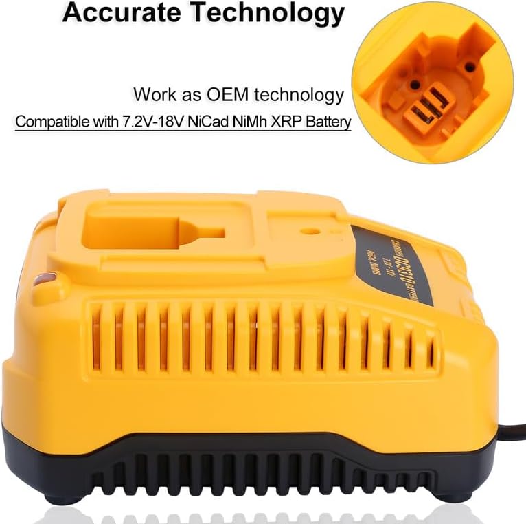 Biswaye DC9310 Charger Compatible with Dewalt 18V XRP NiCad NiMh DC9096 DC9098 DC9099 DW9099 DW9072 DW9057 DW9091 DW9094 DC9071 DW9062 DC9091 Power Tool Battery Charger - Image 2