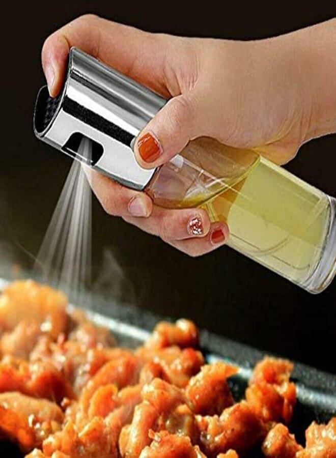 MEZON Refillable Olive Oil Spray Bottle BBQ Baking Sprayer Kitchen Cooking Tool 100 ml Glass (Multi Color)