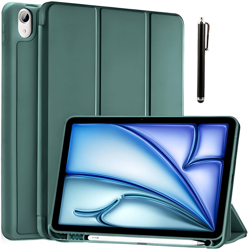 ProElite Case Cover for iPad Air 11" M4/M3/M2 2026/2025/2024, Air 5th/4th Gen 10.9", Smart Flip Case for iPad Air 11/ Air 5/4 Gen with Pencil Holder [Auto Sleep/Wake] with Stylus Pen, Dark Green - Image 1