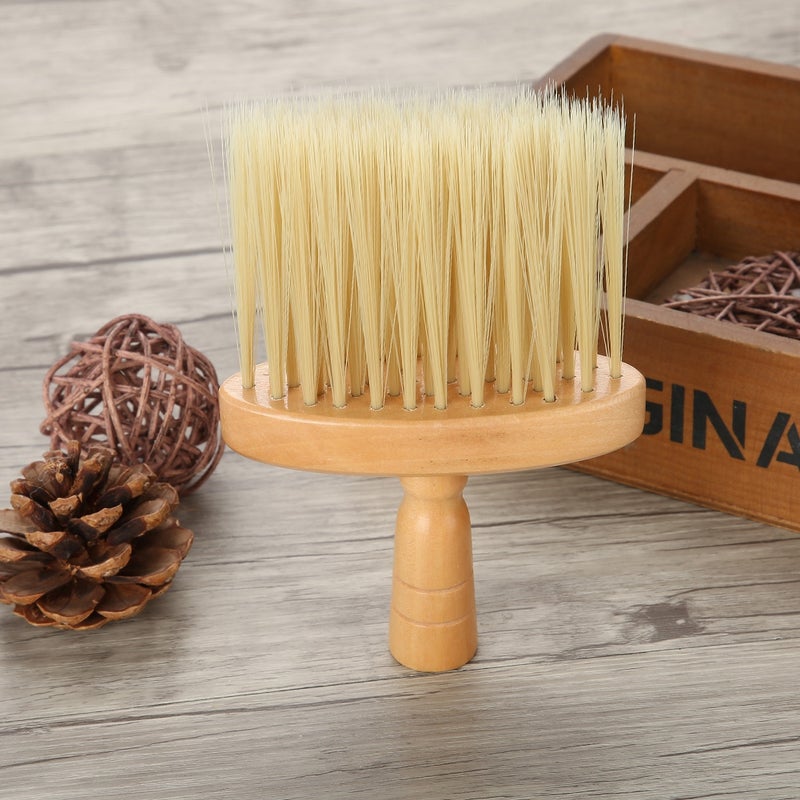 Neck Face Duster Brush: Solid Wooden Anti-Slip Handle - Soft Nylon Bristles Hair Sweep Brush for Barber Salon Home Haircut Cleaning - Image 5