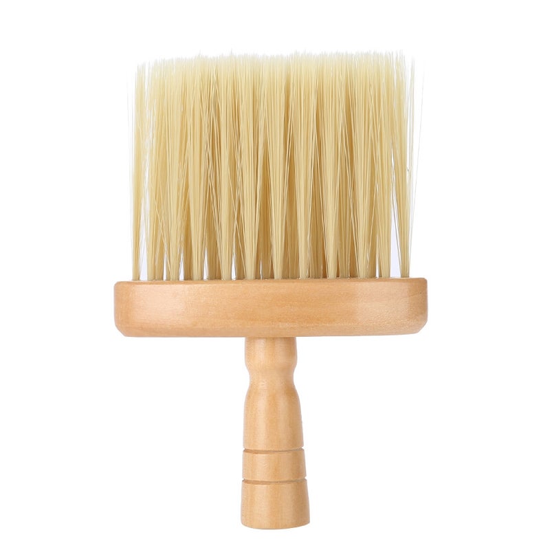 Neck Face Duster Brush: Solid Wooden Anti-Slip Handle - Soft Nylon Bristles Hair Sweep Brush for Barber Salon Home Haircut Cleaning - Image 2