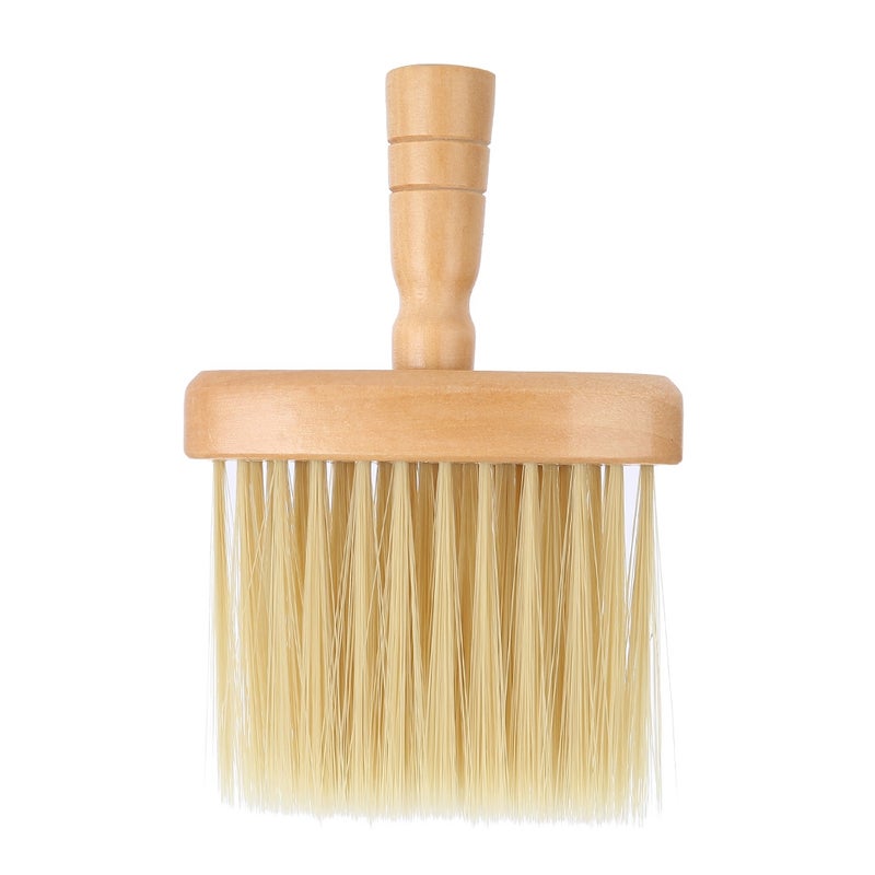 Neck Face Duster Brush: Solid Wooden Anti-Slip Handle - Soft Nylon Bristles Hair Sweep Brush for Barber Salon Home Haircut Cleaning - Image 1