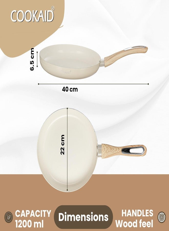 COOKAID Ceramic Sauce Pan 22cm 1.2 Litre | Velora Saucepan Non Stick Coating | ISI Certified | Non-Toxic Aluminium Tea Pan for Cooking | Cookware Pot, Pans Milk, Coffee Cooktops Home/Kitchen - Image 2