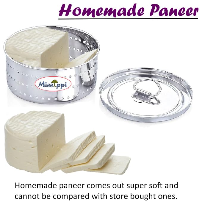 Missippi Stainless Steel Round shaped Paneer Maker/Paneer Cheese/Tofu/Mould/Press Maker -850 ml Capacity - Image 3