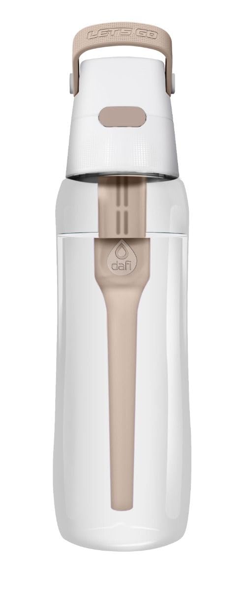 Dafi Water Bottle with Filter & Straw | 24 oz | Clear Filtered Tap Water | Portable Purification Filter Replacement | For Travel Survival Hiking Camping Backpacking | BPA-Free | Made in Europe | Beige - Image 1