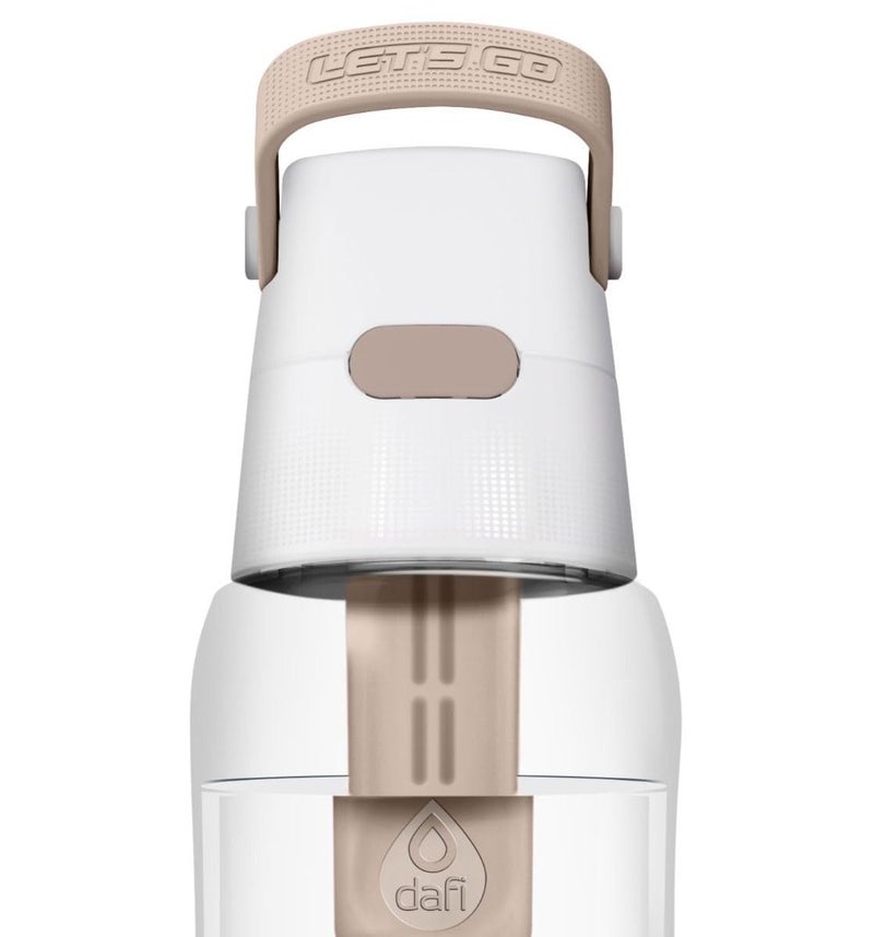 Dafi Water Bottle with Filter & Straw | 24 oz | Clear Filtered Tap Water | Portable Purification Filter Replacement | For Travel Survival Hiking Camping Backpacking | BPA-Free | Made in Europe | Beige - Image 2