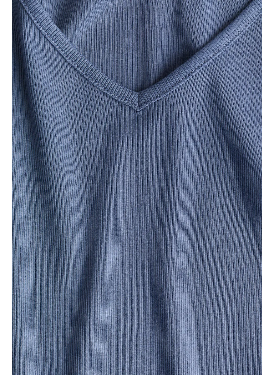اتش اند ام Ribbed Cotton Jersey Top