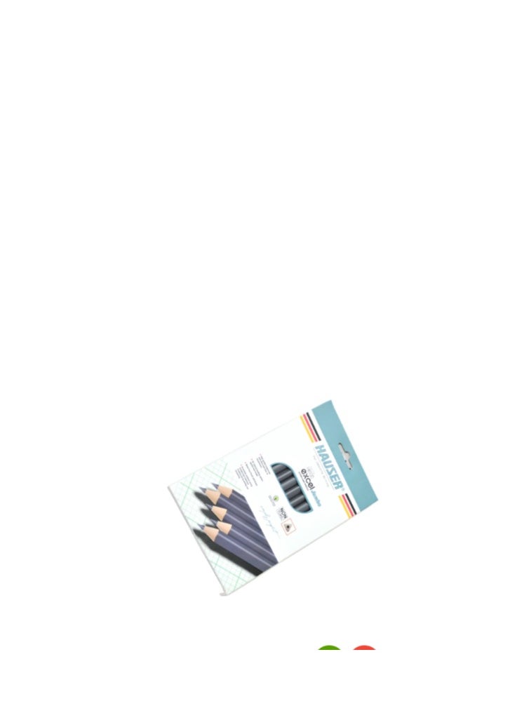 HAUSER - HAUSER EXCEL JUMBO EXTRA DARK PENCIL , DARK AND STRONG LEAD SUPERIOR TRATED SOFT WOOD STRONG AND ACCURATE BONDING , HIGH QUALITY COMPRESSED 2B LEADS FOR DARK LINES AT LOW PRESSER GERMAN STANDARD, GRIP SOLID HAUSER FOR SOOTH WRITING - Image 1