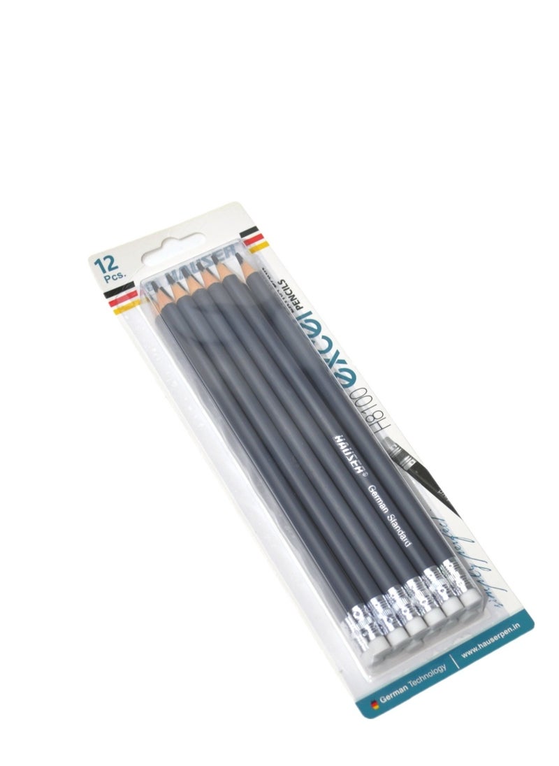 HAUSER - HAUSER EXCEL JUMBO EXTRA DARK PENCIL , DARK AND STRONG LEAD SUPERIOR TRATED SOFT WOOD STRONG AND ACCURATE BONDING , HIGH QUALITY COMPRESSED 2B LEADS FOR DARK LINES AT LOW PRESSER GERMAN STANDARD, GRIP SOLID HAUSER FOR SOOTH WRITING - Image 1