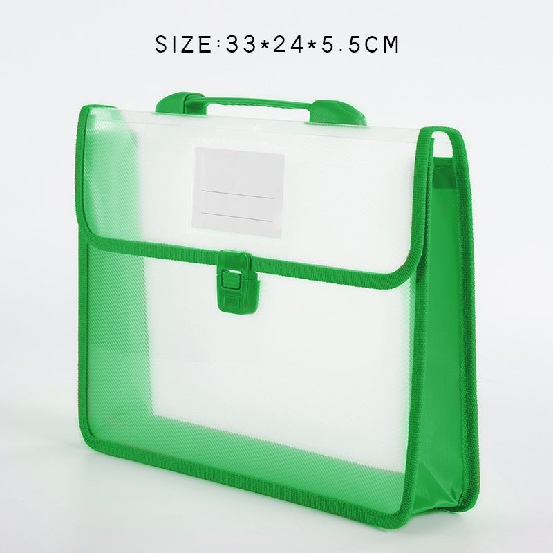 A4 Document Bag Large Capacity Briefcase Organizer green youth 