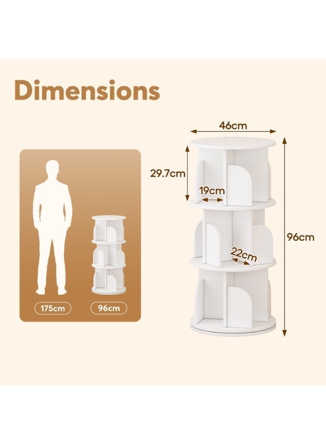 SHEIDLIN 360° Rotating Bookshelf, Large Capacity Bookcase with Anti-Fall Baffles, Space-Saving Corner Storage Rack, Suitable for Bedroom, Living Room, Study Room, and Office - Image 3