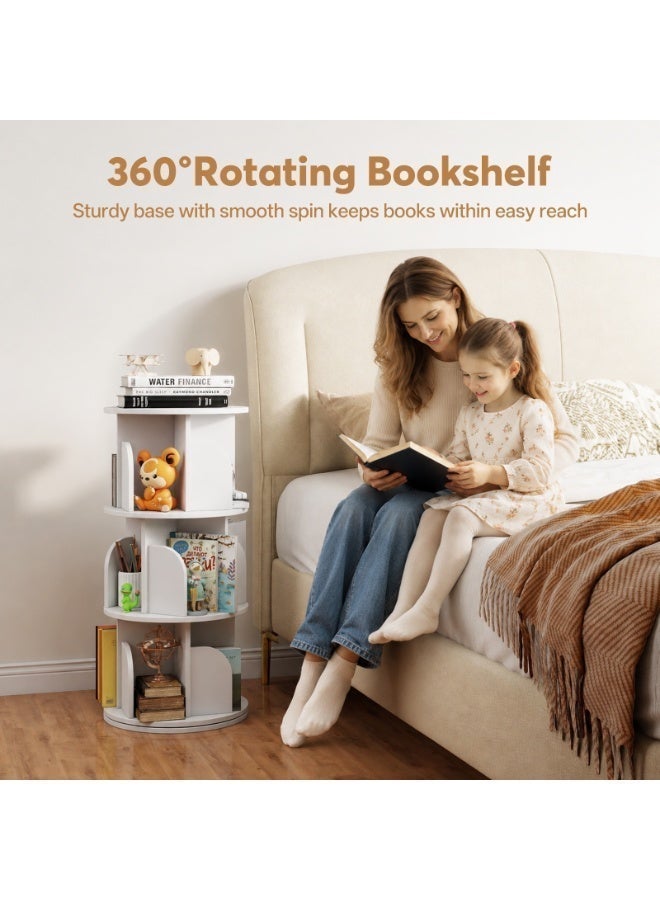 SHEIDLIN 360° Rotating Bookshelf, Large Capacity Bookcase with Anti-Fall Baffles, Space-Saving Corner Storage Rack, Suitable for Bedroom, Living Room, Study Room, and Office - Image 5