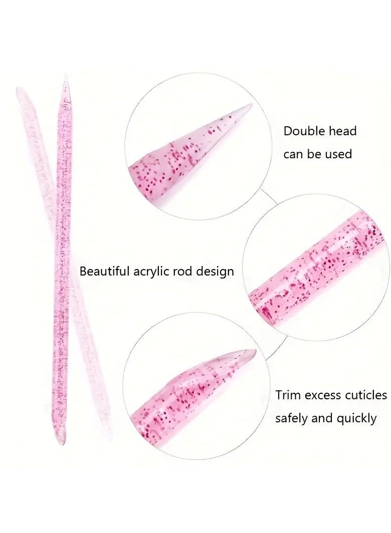يوكانبي 50 قطعة من عيدان المانيكير الكريستالية القابلة لإعادة الاستخدام - أداة للعناية بالفن والتقشير للأظافر، متعددة الألوان (الوردي، الأحمر الورد، الأزرق، الأخضر، الأصفر) مع تصميم لامع للاستخدام في الباديكير وتطبيق الخرز وأعمال الحرف، لوازم فن الأظافر - Image 3