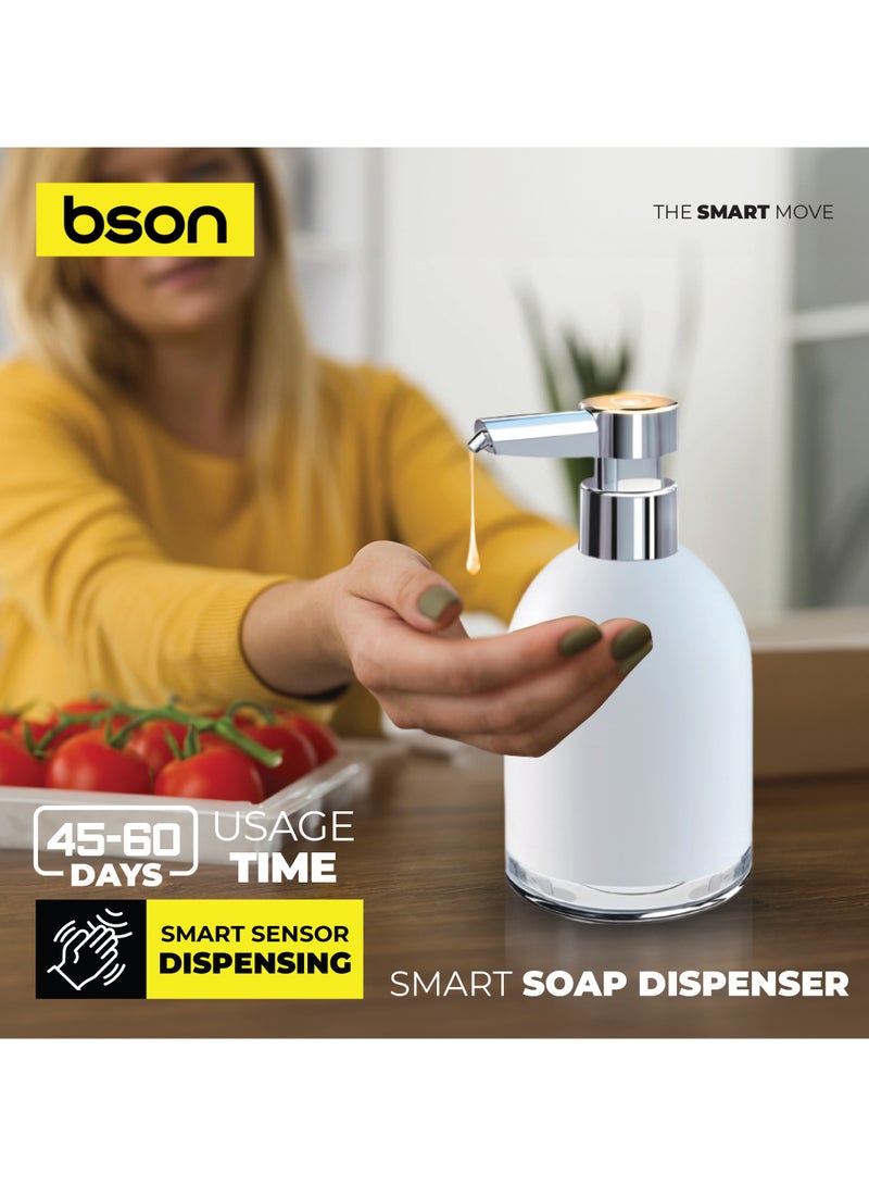 BSON موزع صابون ذكي - موزع رغوة تلقائي بدون لمس مع مستويات قابلة للتعديل، مقاوم للماء IPX7، حاوية قابلة لإعادة التعبئة بسعة 320 مل تدوم طويلاً للمطبخ والحمام والمكتب - Image 5