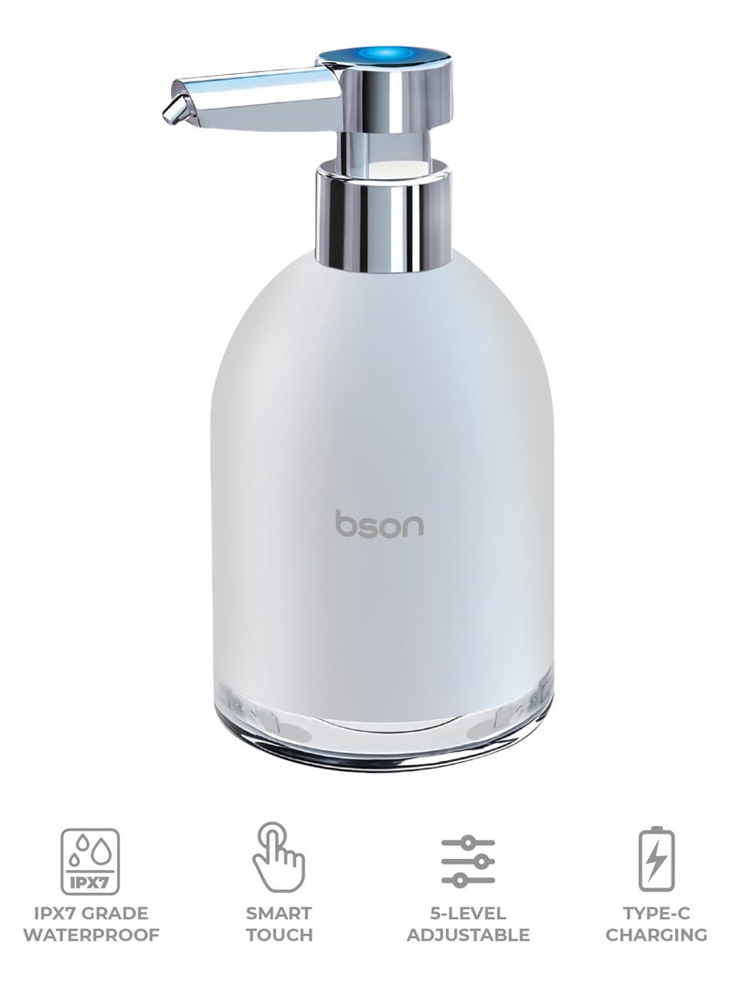 BSON موزع صابون ذكي - موزع رغوة تلقائي بدون لمس مع مستويات قابلة للتعديل، مقاوم للماء IPX7، حاوية قابلة لإعادة التعبئة بسعة 320 مل تدوم طويلاً للمطبخ والحمام والمكتب - Image 2