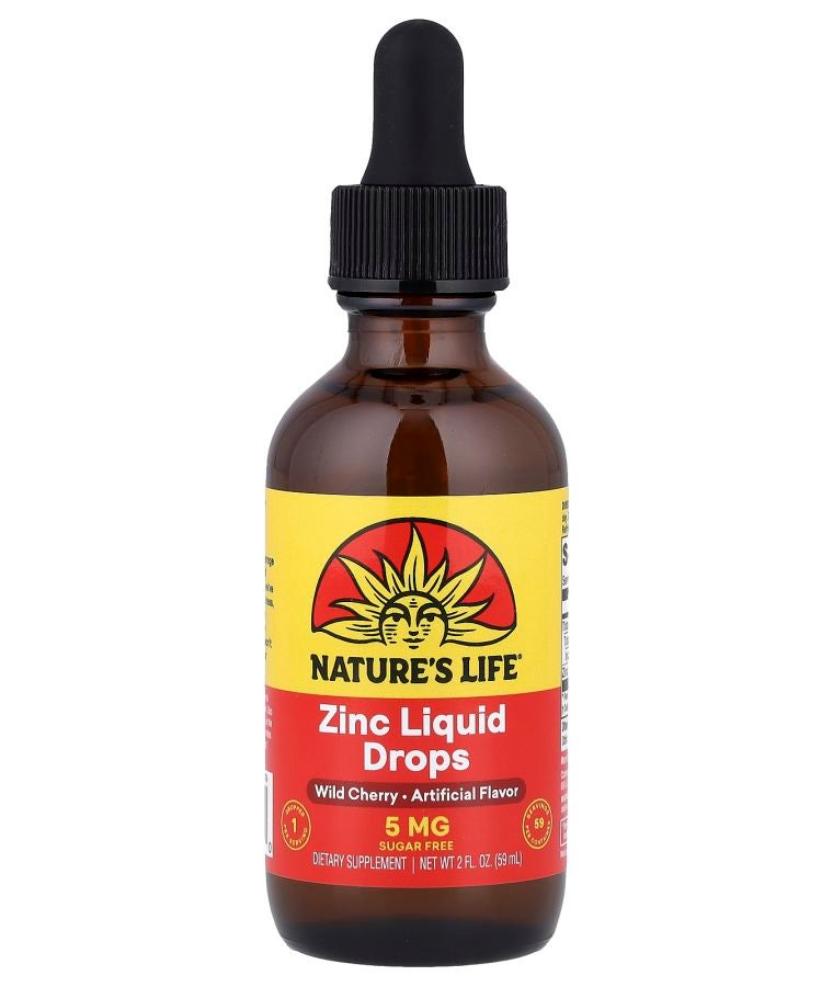 Nature's Life Zinc Liquid Drops Wild Cherry 2 fl oz (59 ml)