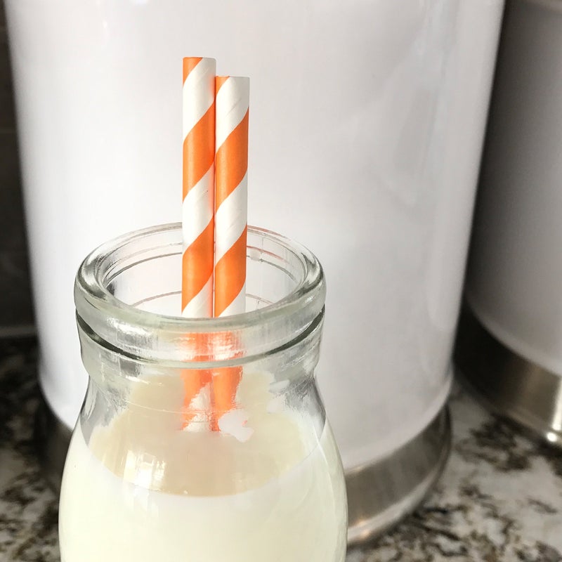 Outside the Box Pape Stripe Paper Straws - Party Supply - Orange White - 7.75 Inches - Pack of 100 - Outside the Box Papers Brand - Image 3