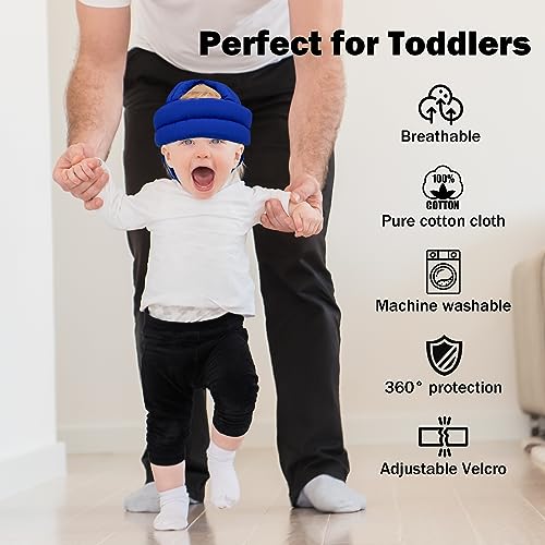 REFLYAWAY Baby Head Protector Baby Helmet for Crawling Walking, No Bumps Safety Head Adjustable Protective Cap for Walking, Playing (Sapphire Blue) - Image 3