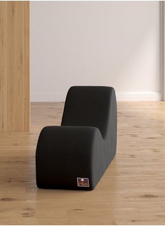 Wooden Twist Wooden Twist Armless Modern Chaise Lounge (Black Polyester)  - Image 3