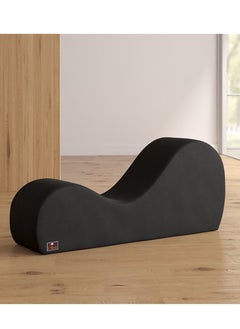 Wooden Twist Wooden Twist Armless Modern Chaise Lounge (Black Polyester)  - Image 4