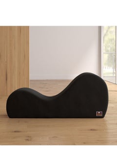 Wooden Twist Wooden Twist Armless Modern Chaise Lounge (Black Polyester)  - Image 5